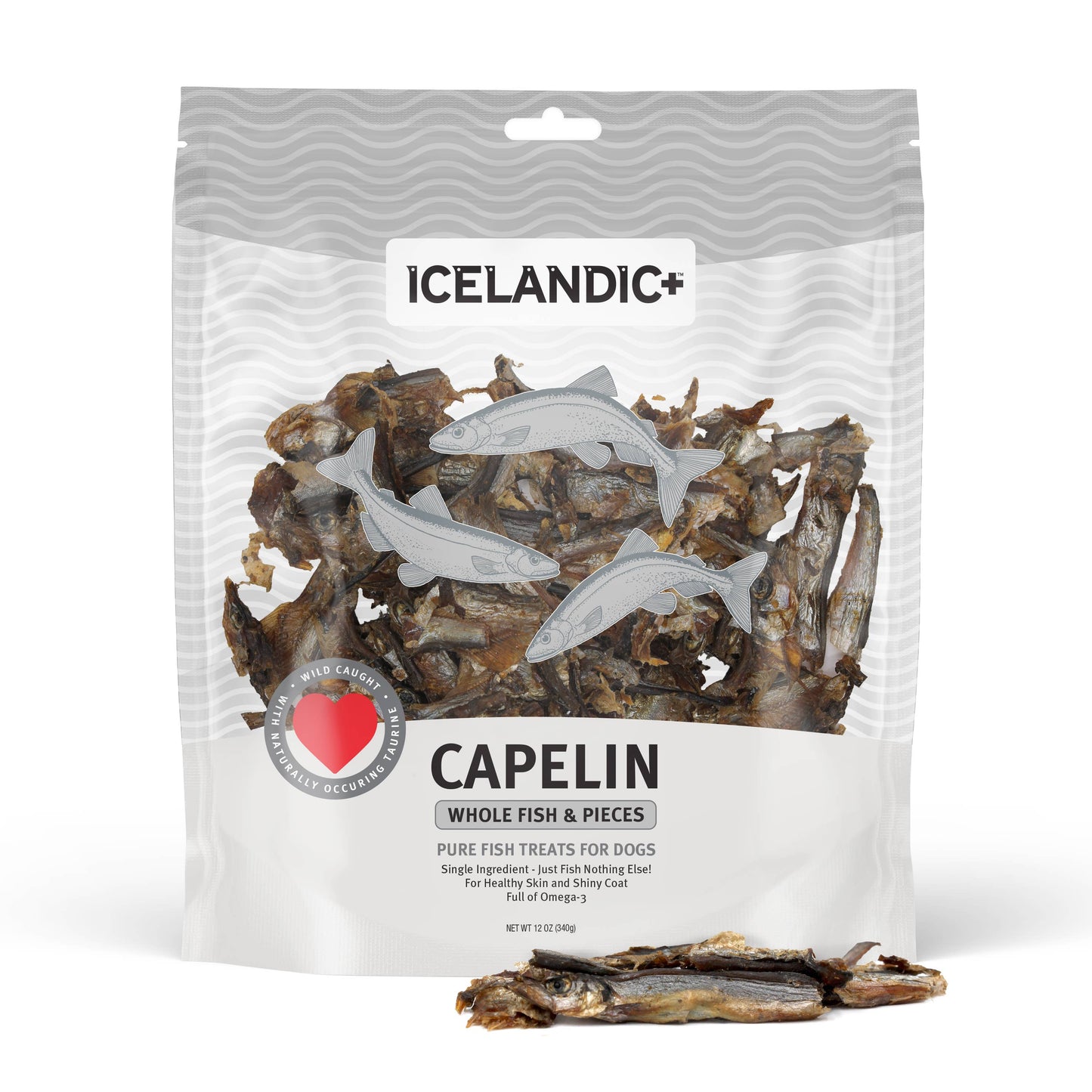 Icelandic+ Capelin Whole Fish & Pieces Dog Treat: 2.5-oz Bag