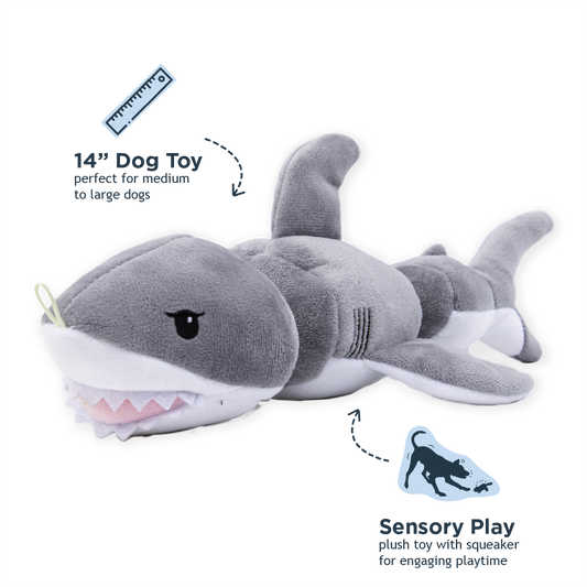 Tall Tails Shark Jointed Shake Play Dog Toy