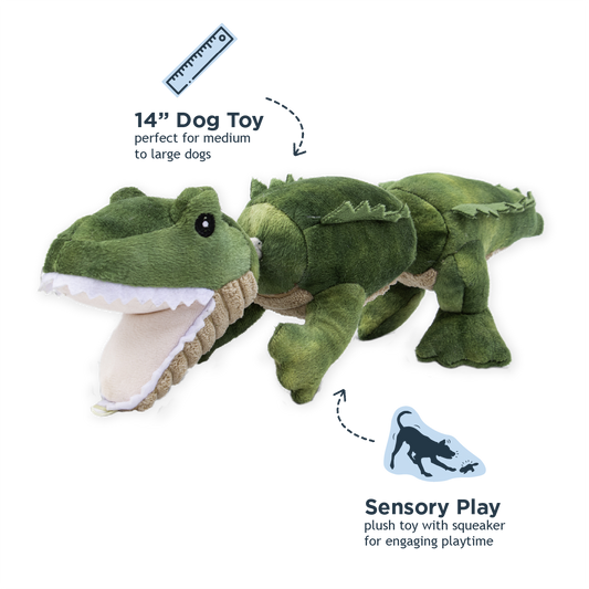 Tall Tails Gator Jointed Shake Play Dog Toy