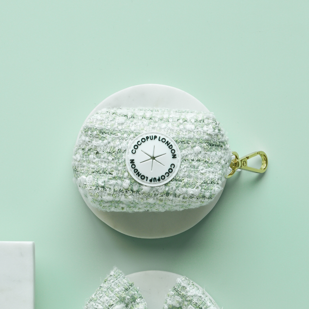 Matcha Textured Tweed Poop Bag Holder