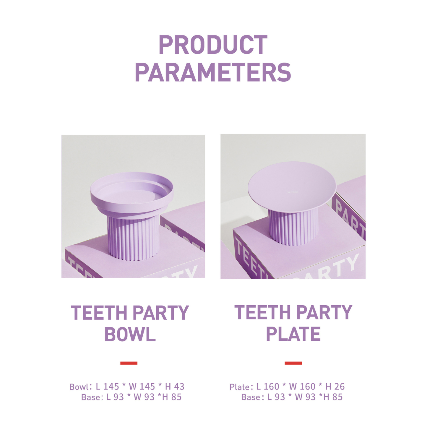 Teeth Party Elevated Feeders: Teeth Party Bowl / Ultra Violet