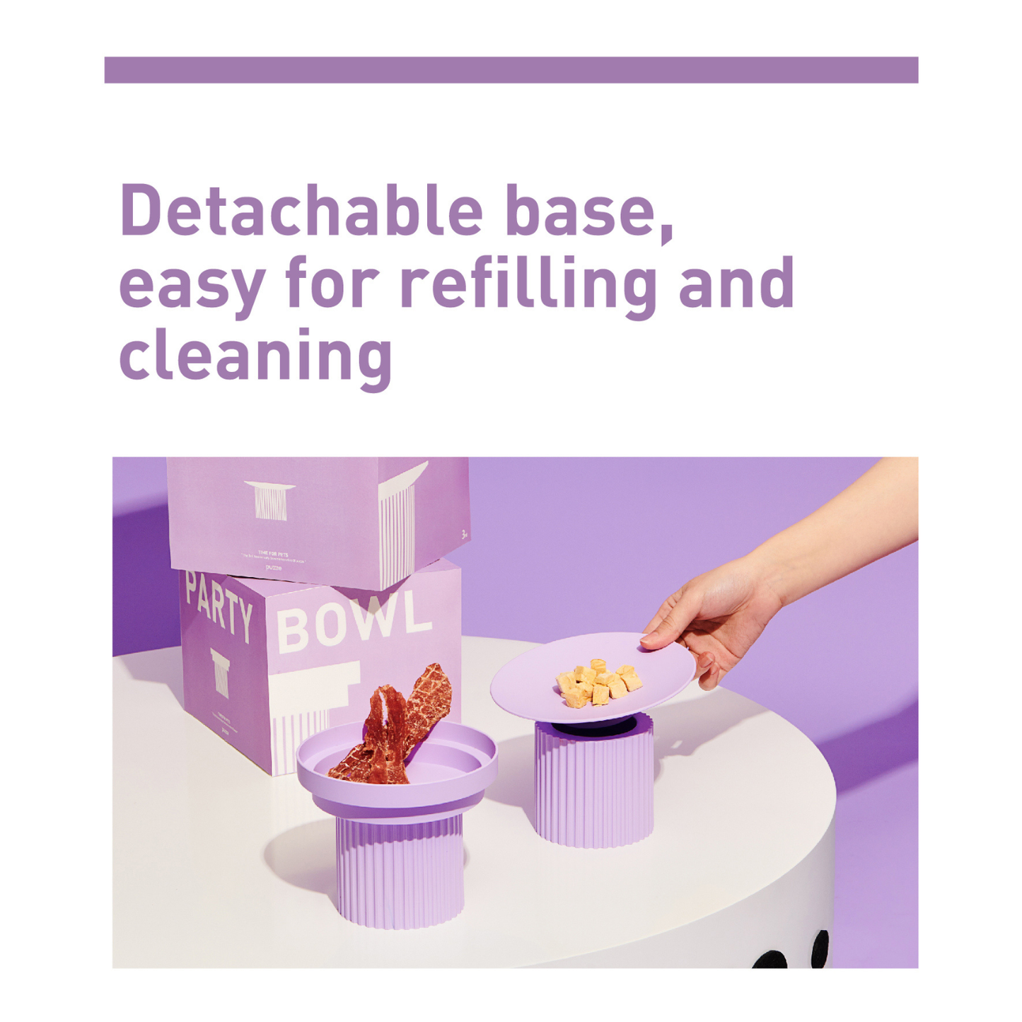 Teeth Party Elevated Feeders: Teeth Party Bowl / Ultra Violet