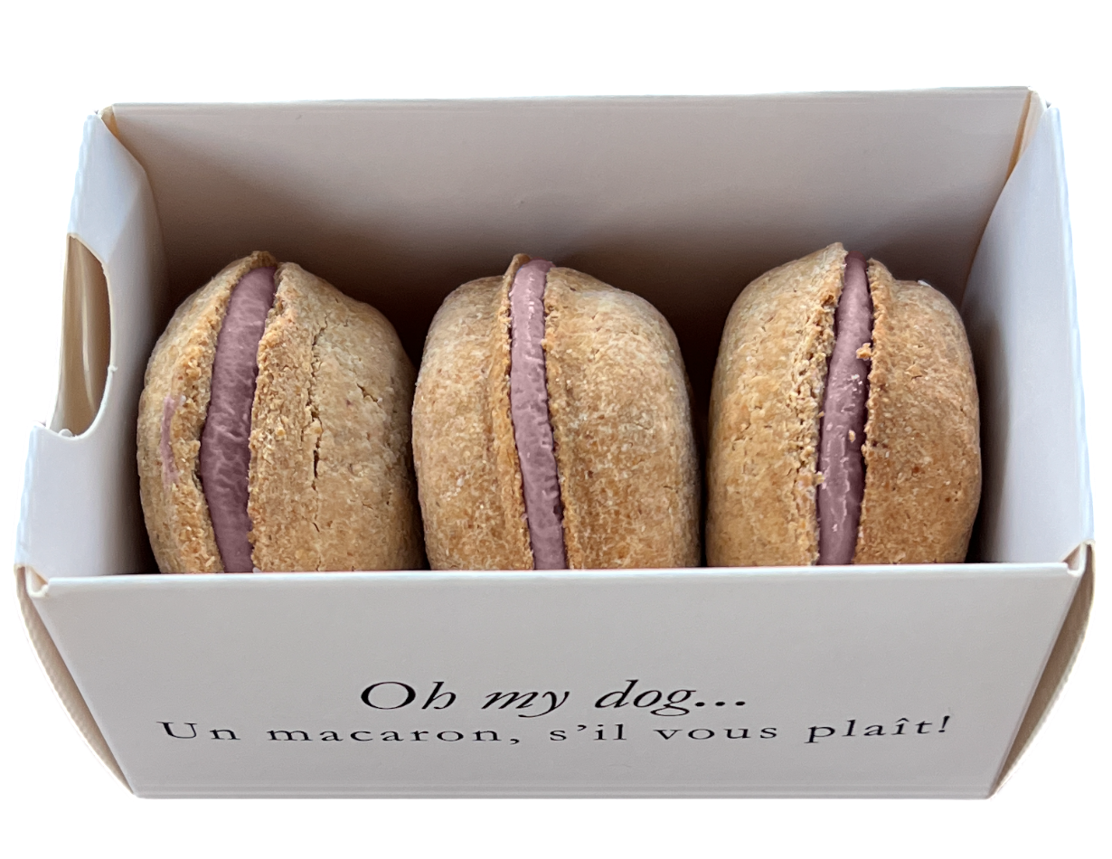 3-ct Strawberry Macaron Dog Treats - Valentines Day Gift
