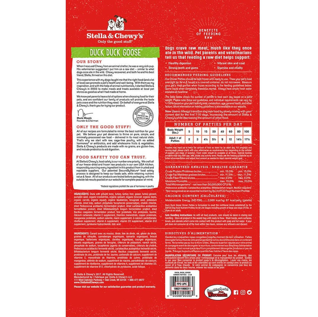 Stella & Chewy's Chewy's Duck Duck Goose Dinner Patties 5.5oz