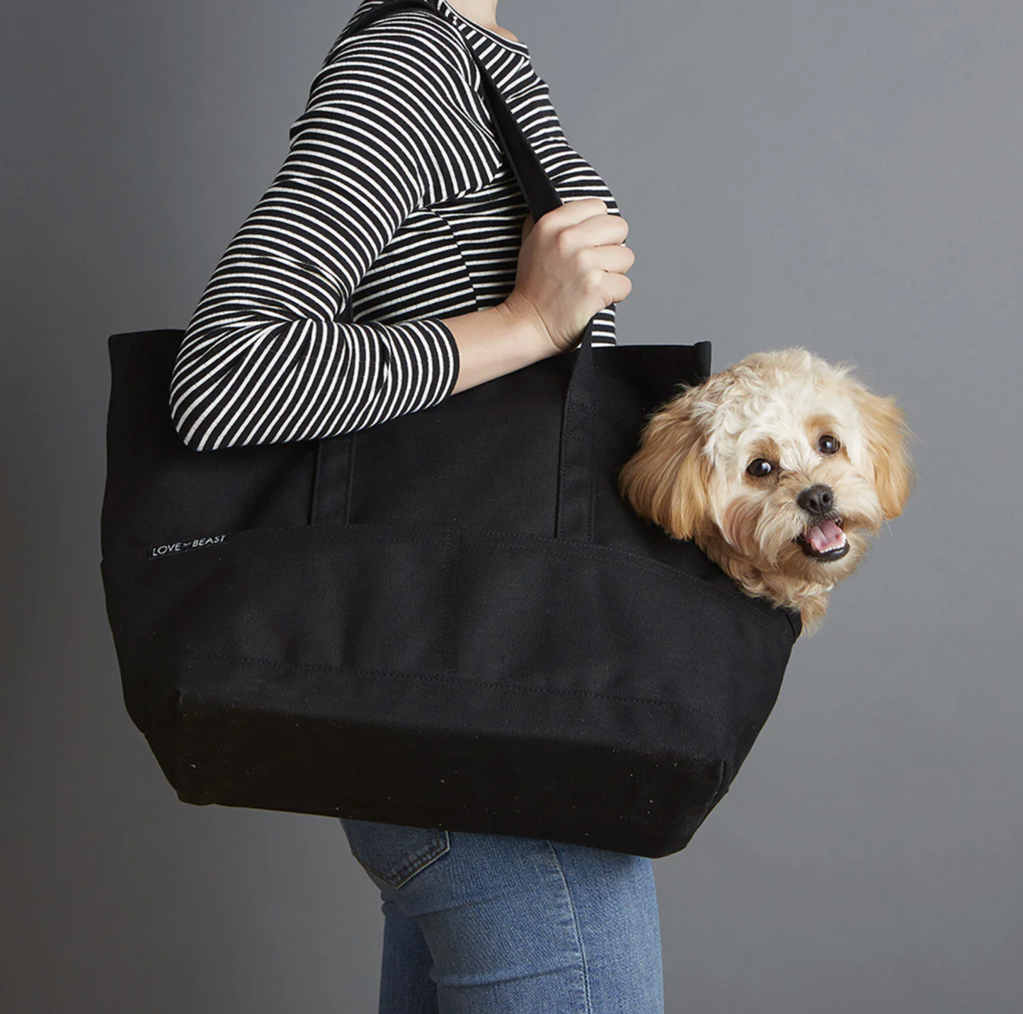 Canvas Pet Tote Black - Large