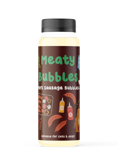 Pork Sausage flavoured pet bubbles - for cats and dogs