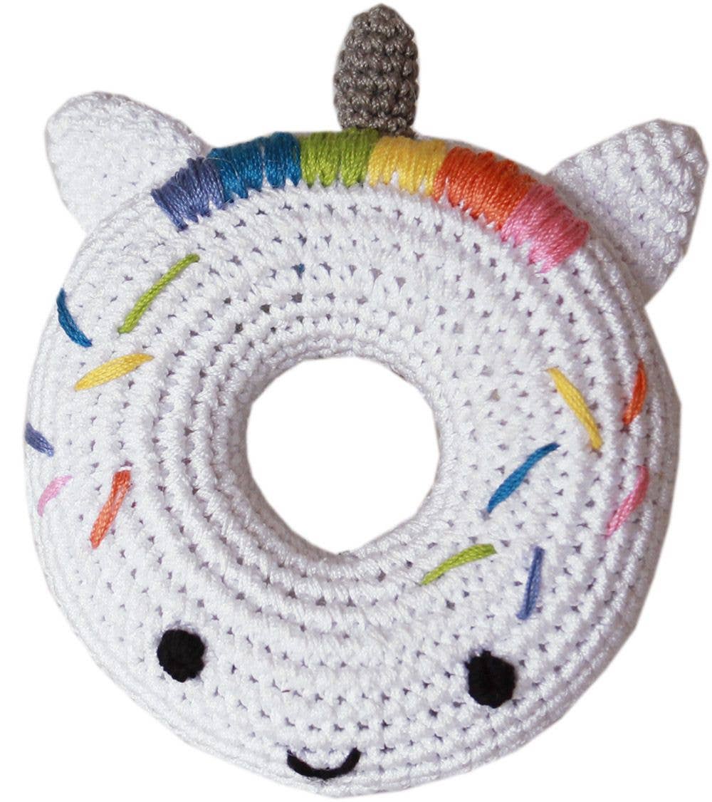 Knit Knacks-Magical Collection- Organic Cotton Small Dog Toy: Happy Rainbow