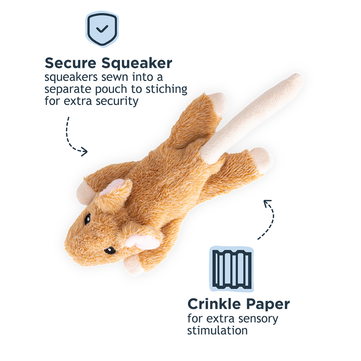 Stuffless Mouse Squeaker Dog Toy