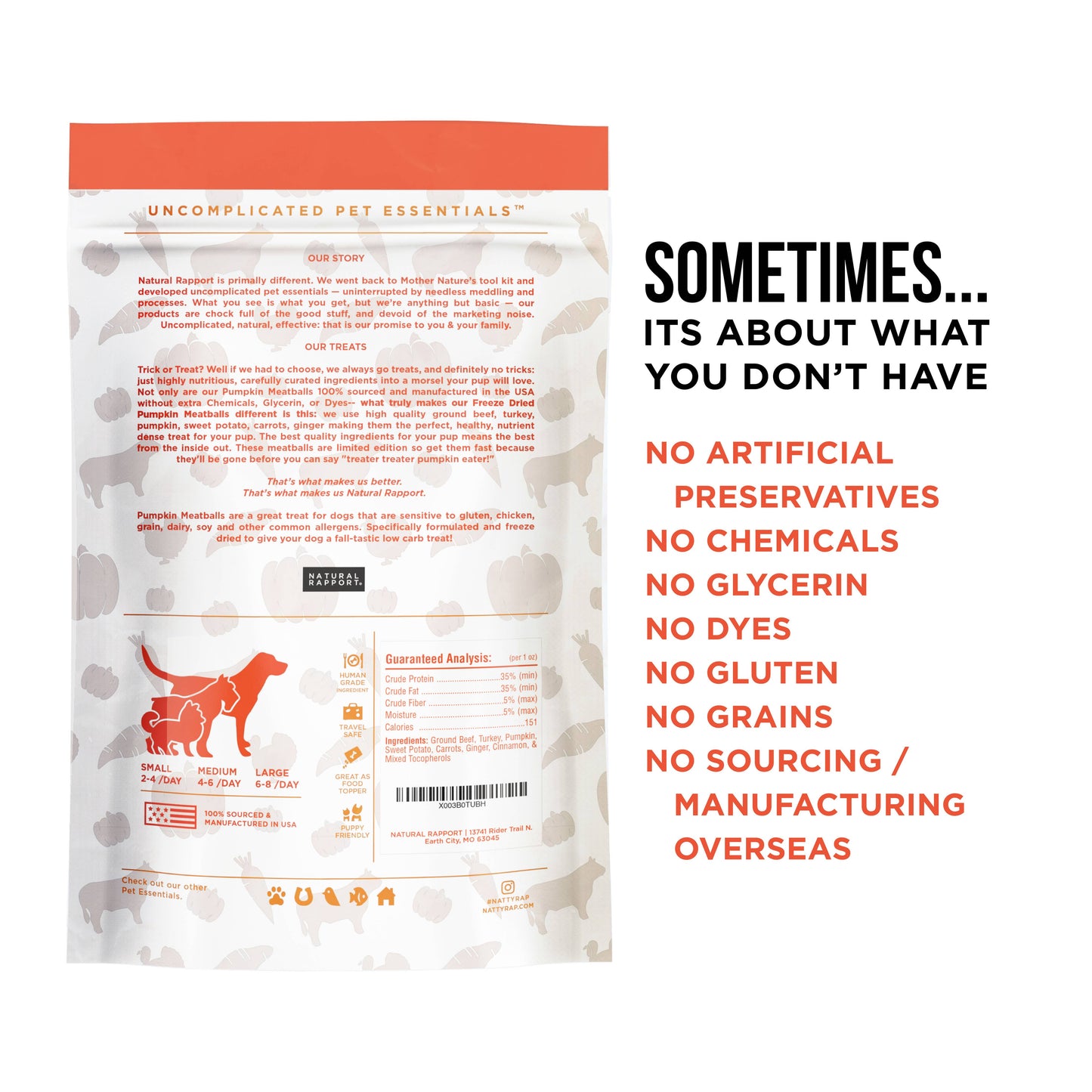 The Only Pumpkin Meatballs Dogs Need: 7 oz bag