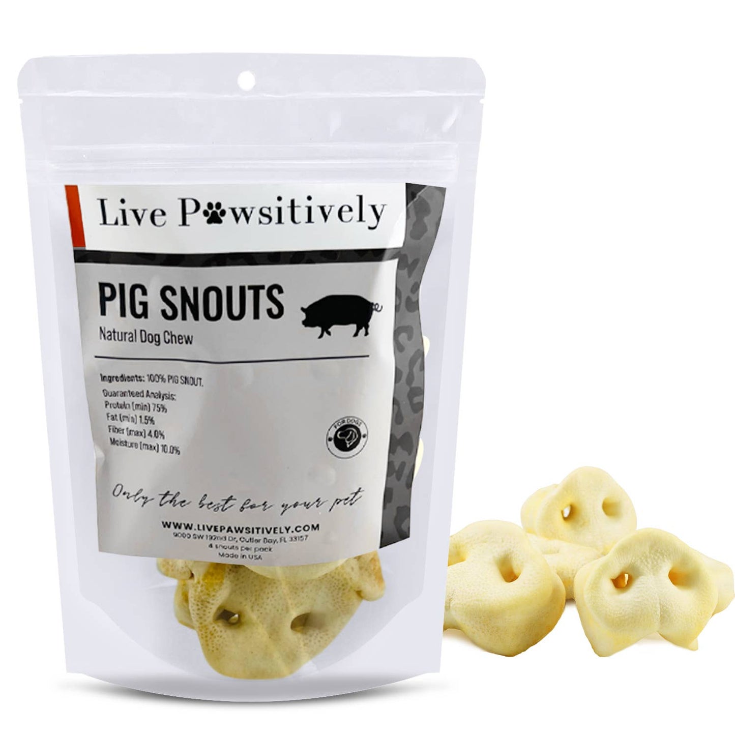Pig Snout 4 Pack - Natural dog chew