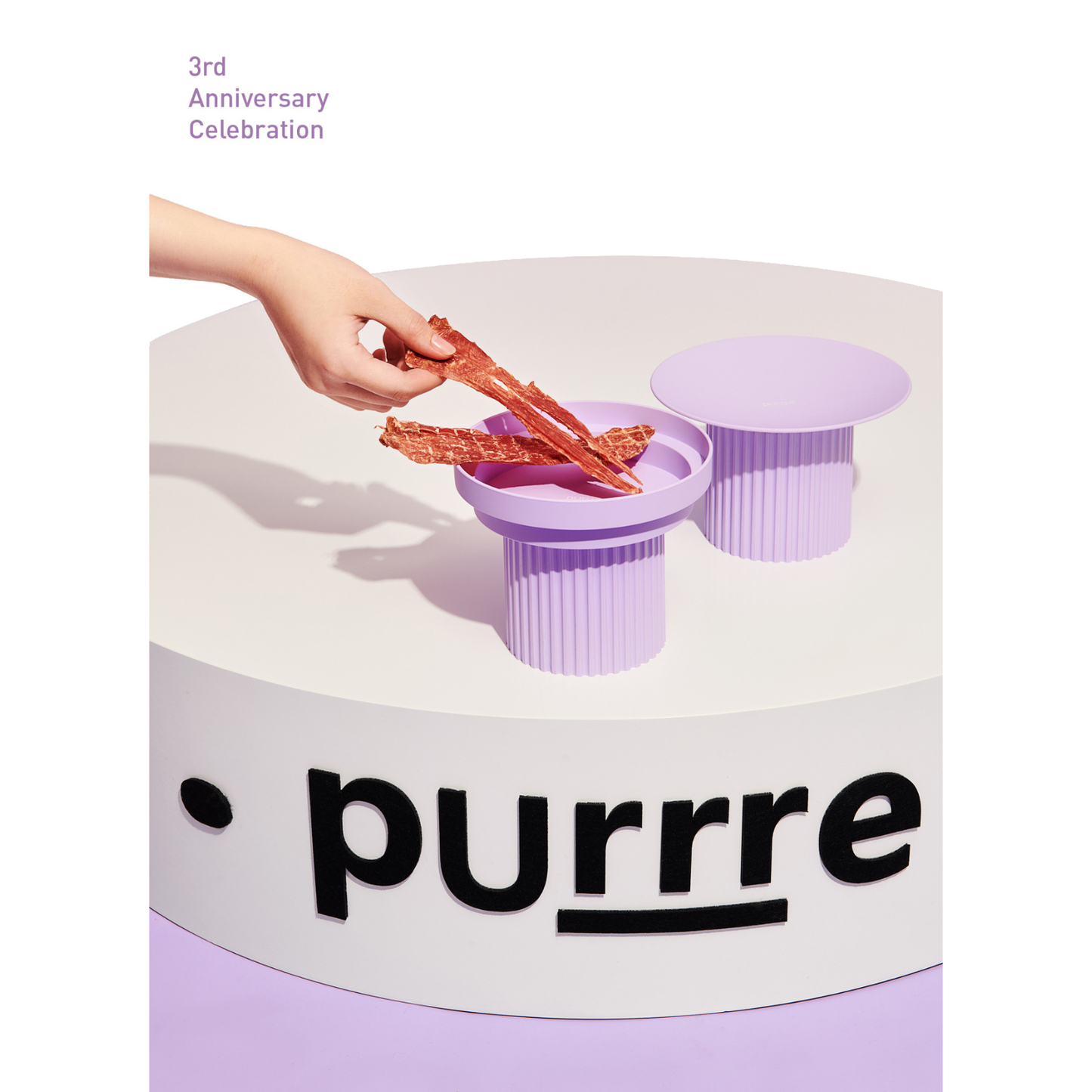 Teeth Party Elevated Feeders: Teeth Party Bowl / Ultra Violet