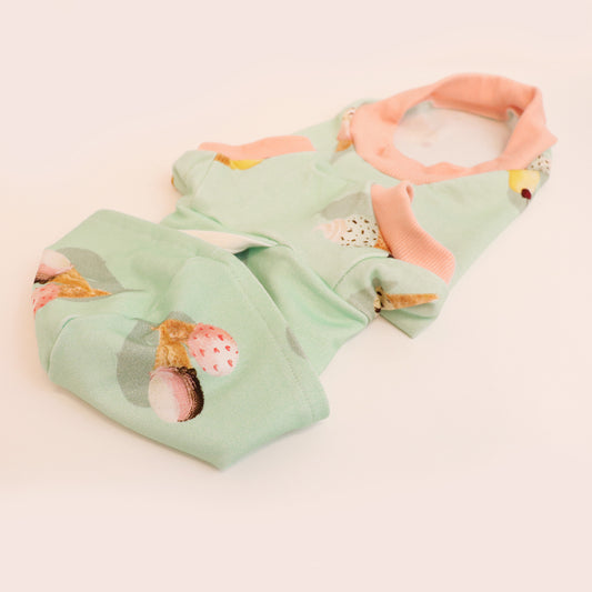 Ice Cream Sleeveless Hoodie - Mint