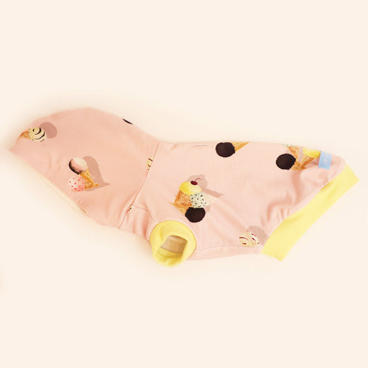 Ice Cream Sleeveless Hoodie - Strawberry