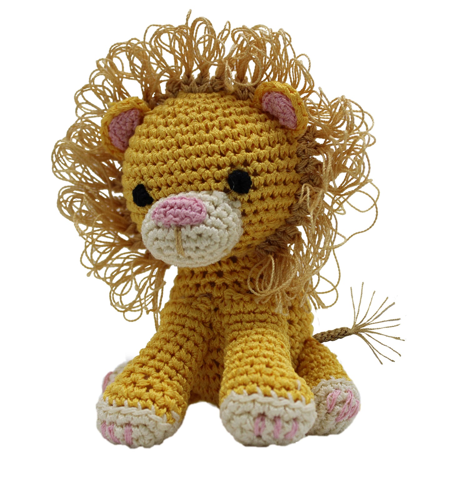 Knit Knack-New Animal Organic Cotton Pet Toys: King Cuddles the Lion