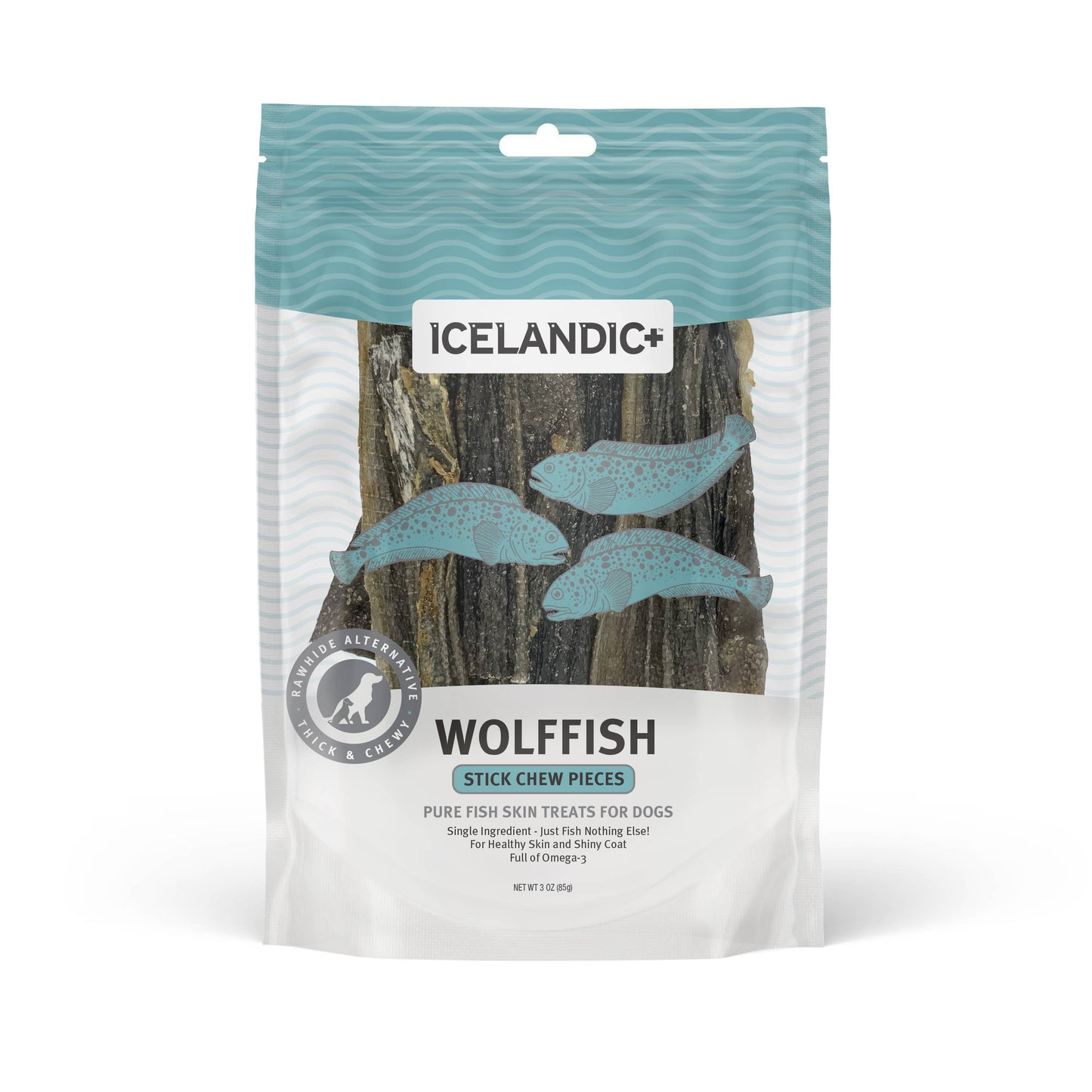 Icelandic+ Wolffish Stick & Pieces Fish Skin Chew Dog Treat