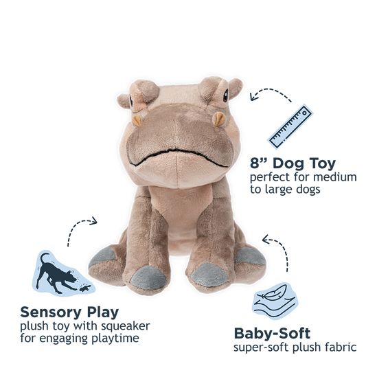 Hippo with Squeaker Dog Toy