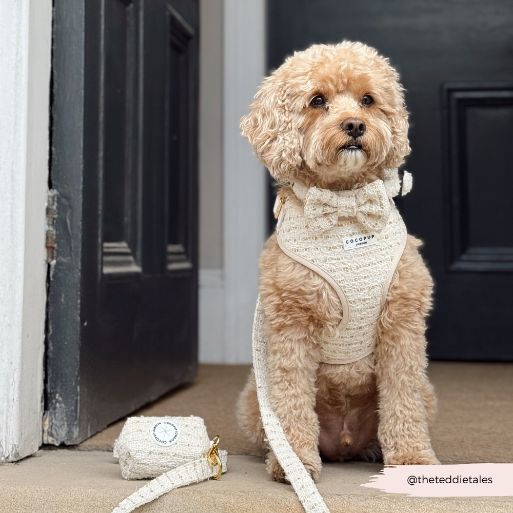 Vanilla Textured Tweed Poop Bag Holder