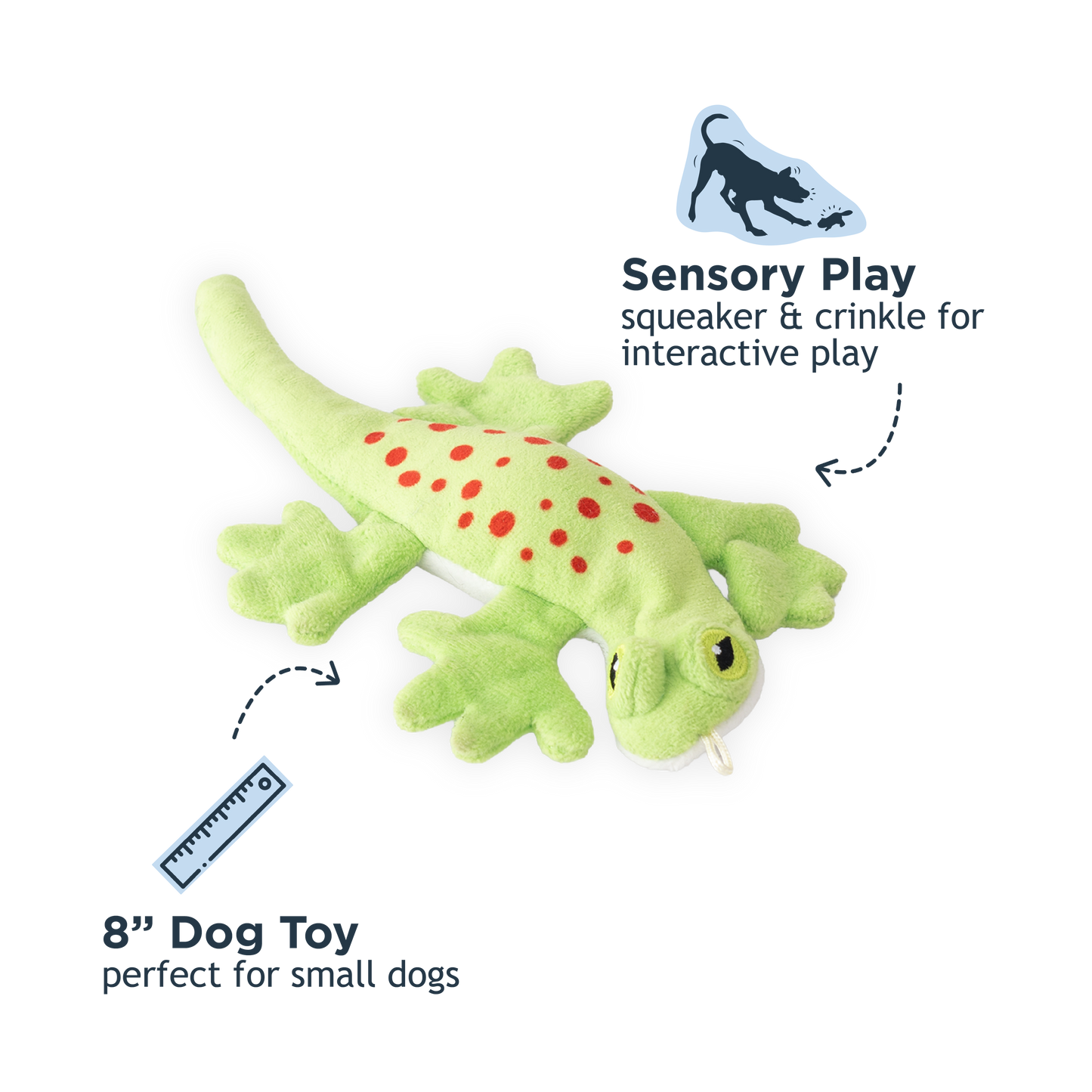 Stuffless Lizard Squeaker Dog Toy