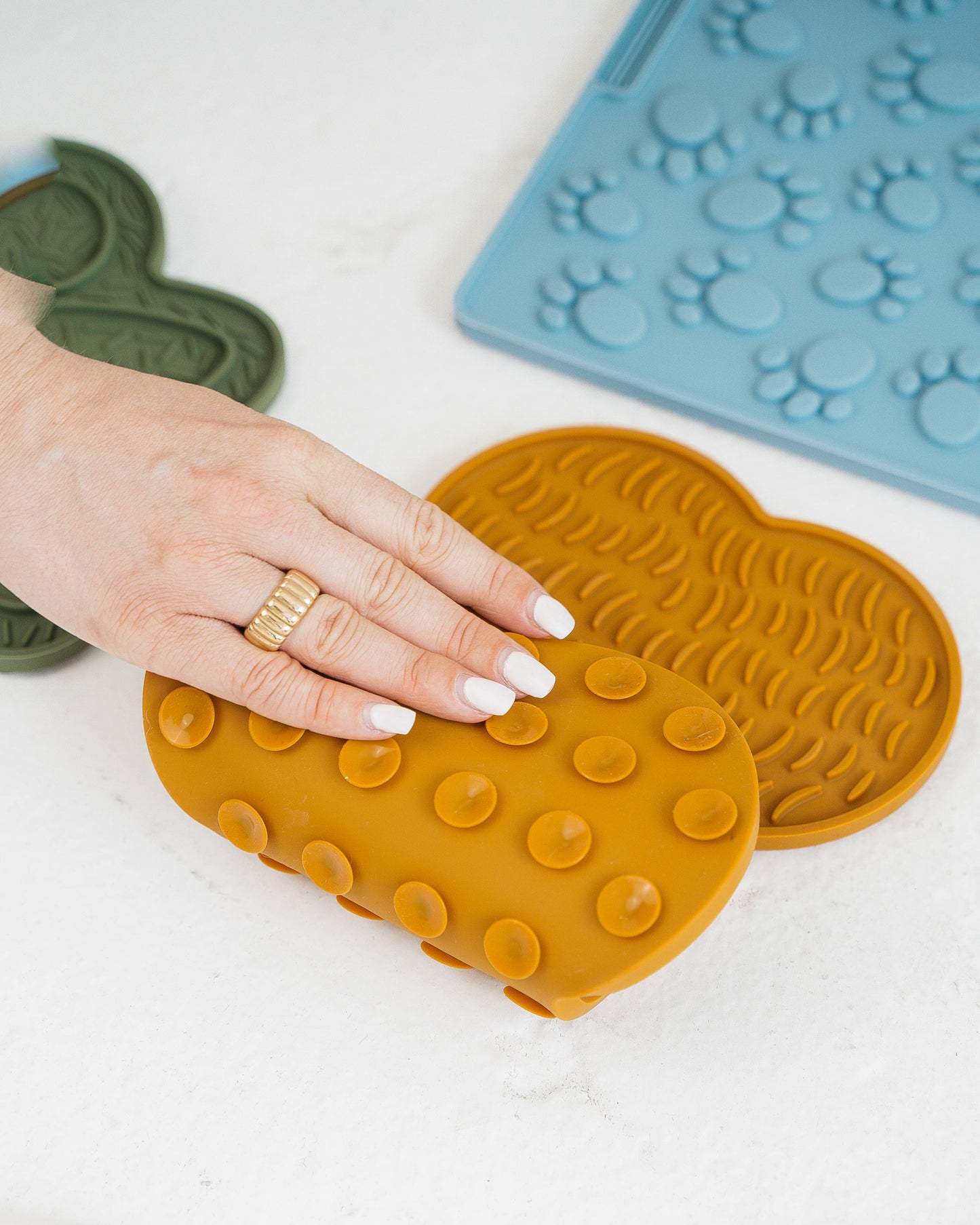 Dog Bone Enrichment Licking Mat - Brown