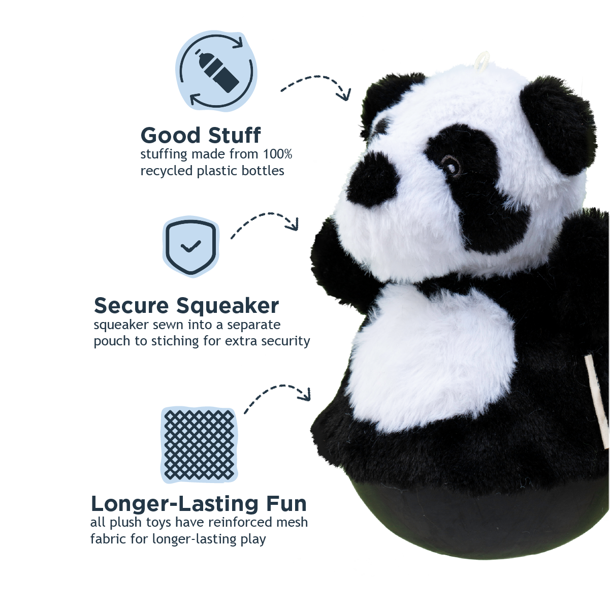 Panda Roly Poly Dog Toy