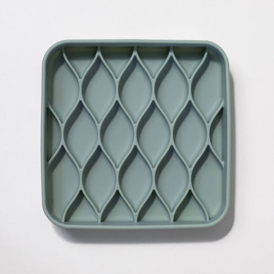 Dogged - argyle slow feeder bowl - seafoam