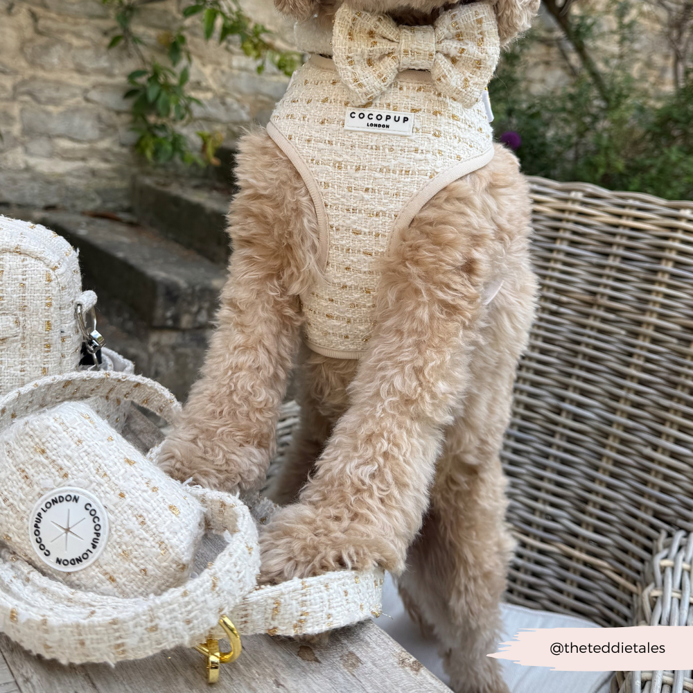 Vanilla Textured Tweed Poop Bag Holder