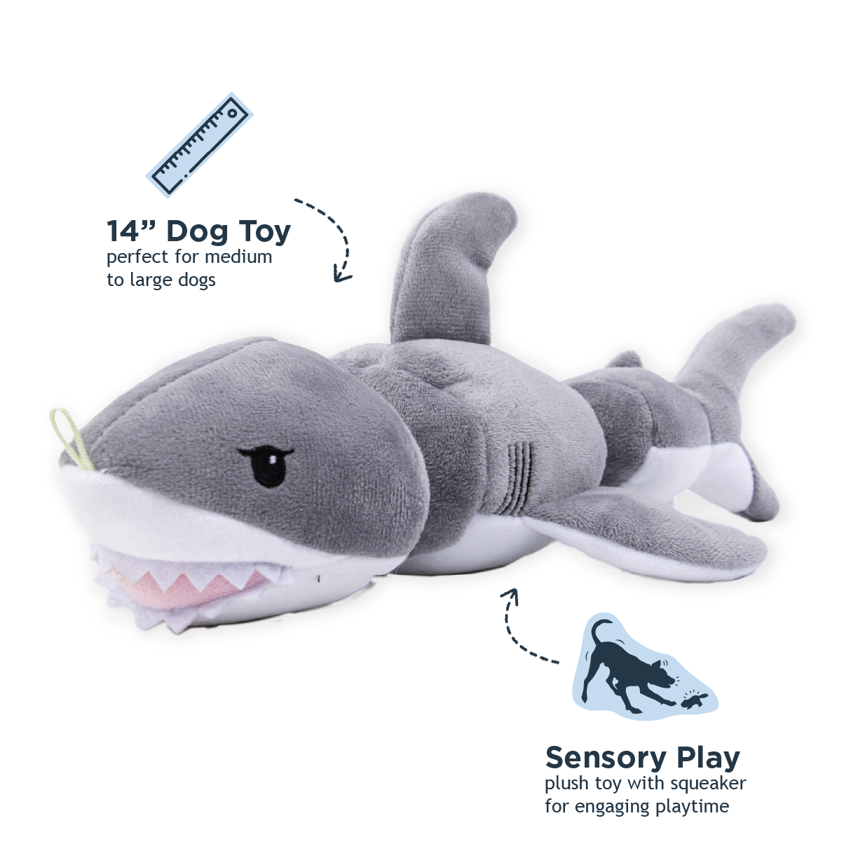 Tall Tails Shark Jointed Shake Play Dog Toy