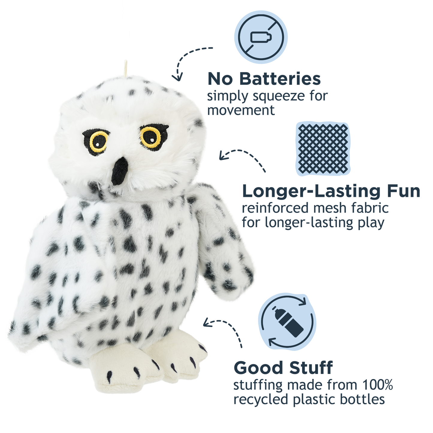 Tall Tails Animated Snow Owl Dog Toy