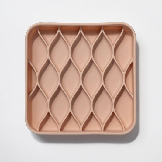 Dogged - argyle slow feeder bowl - rose water