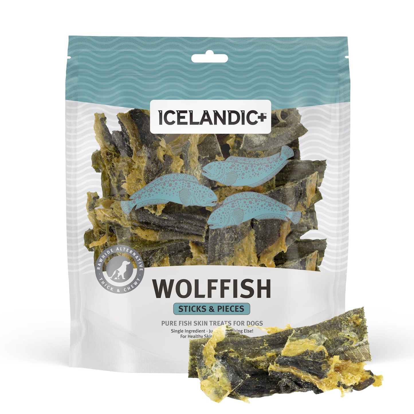 Icelandic+ Wolffish Stick & Pieces Fish Skin Chew Dog Treat