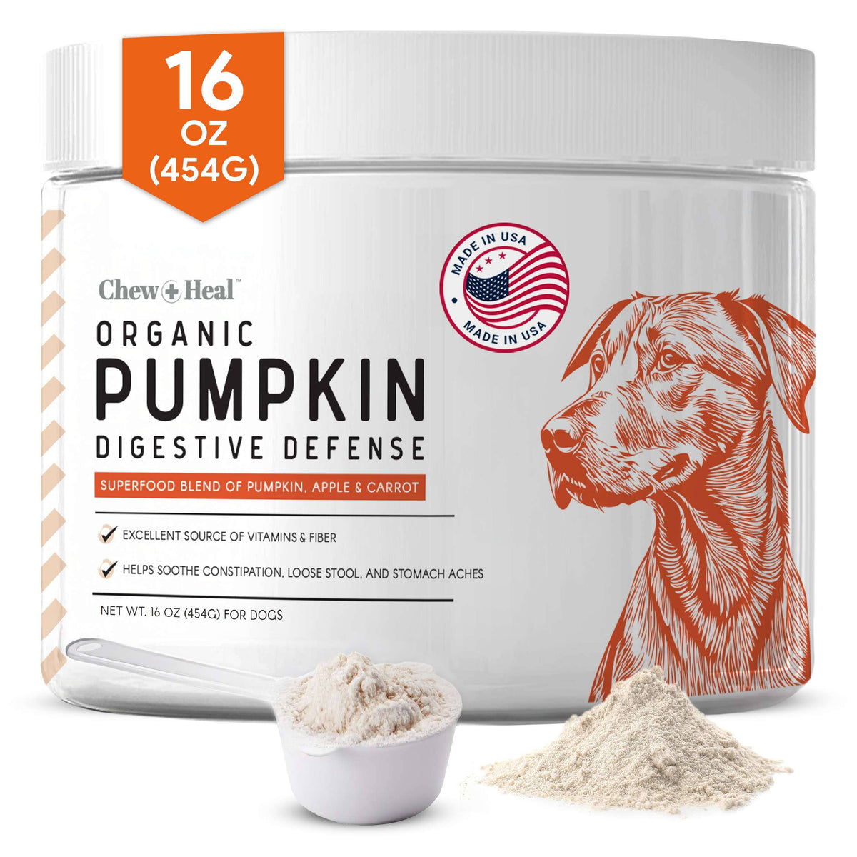 Organic Pumpkin Powder Blend, Digestive Defense for Dogs