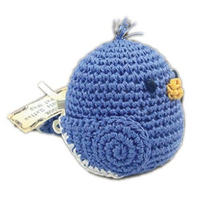 Knit Knacks-Bird Collection-Organic Cotton Small Dog Toy: Hatch the Baby Duck