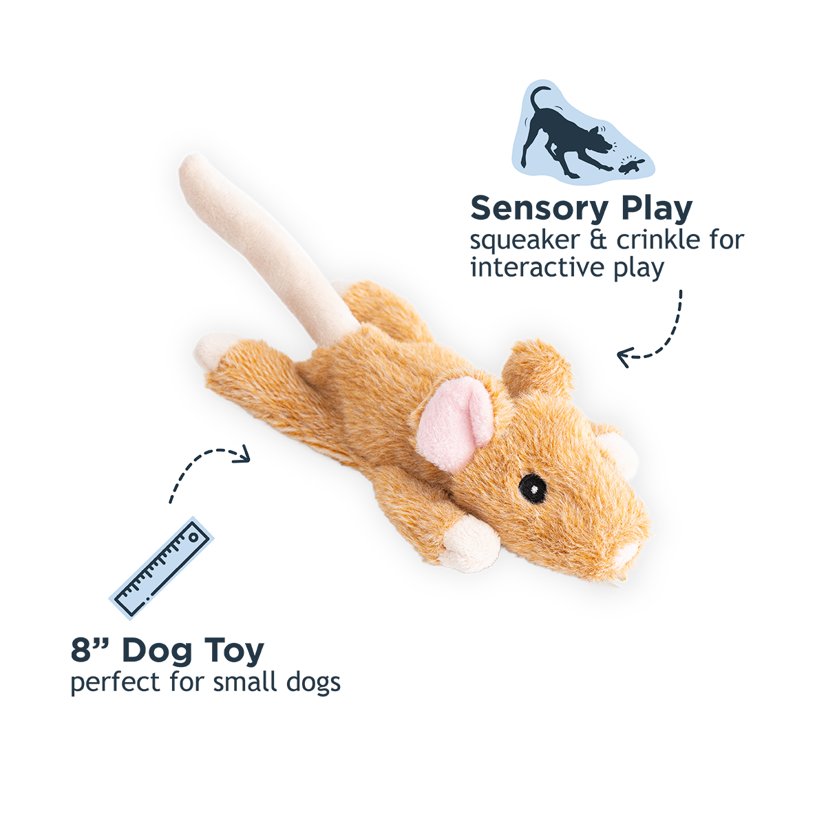 Stuffless Mouse Squeaker Dog Toy
