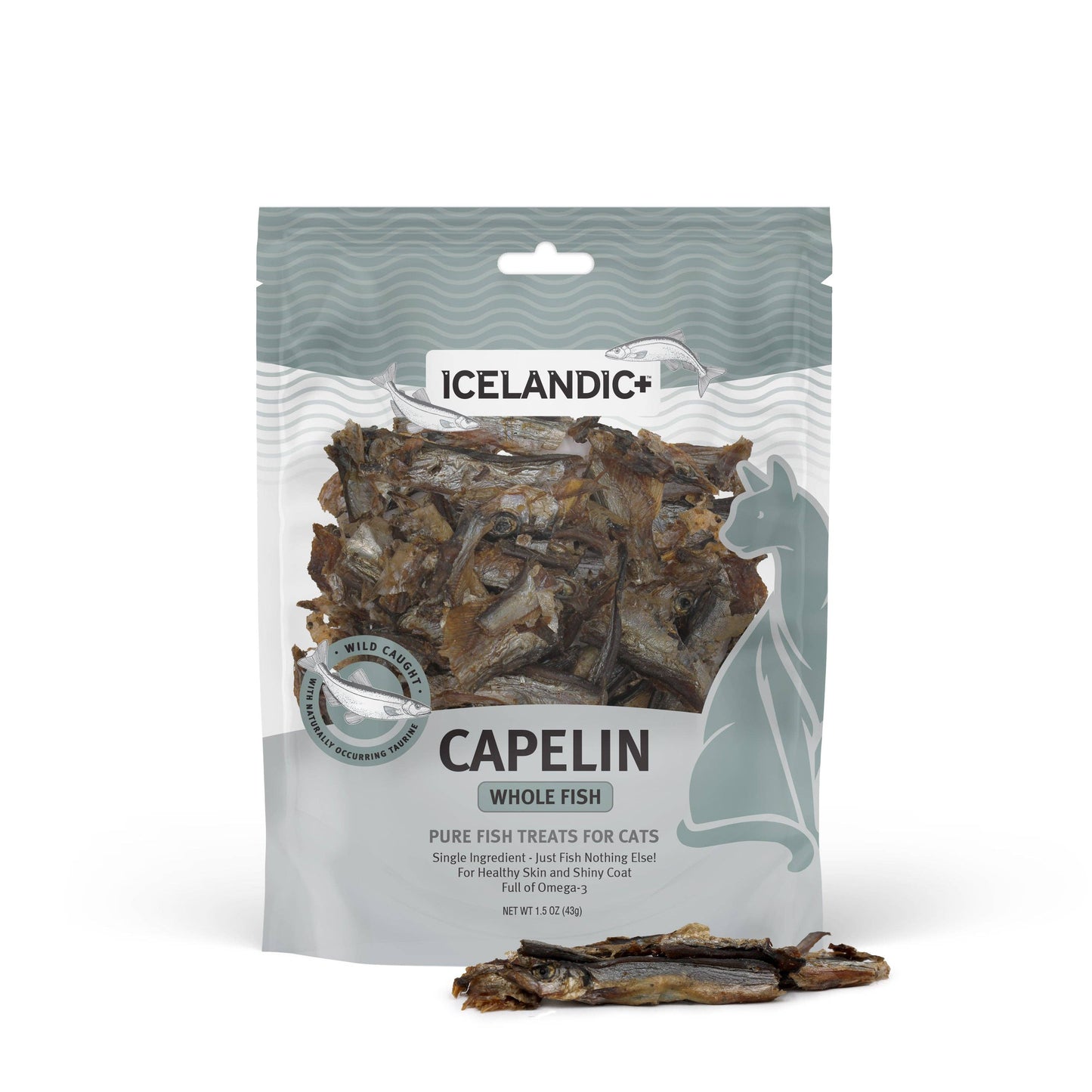 Capelin Whole Fish & Pieces Cat Treats: 1.5-oz Bag