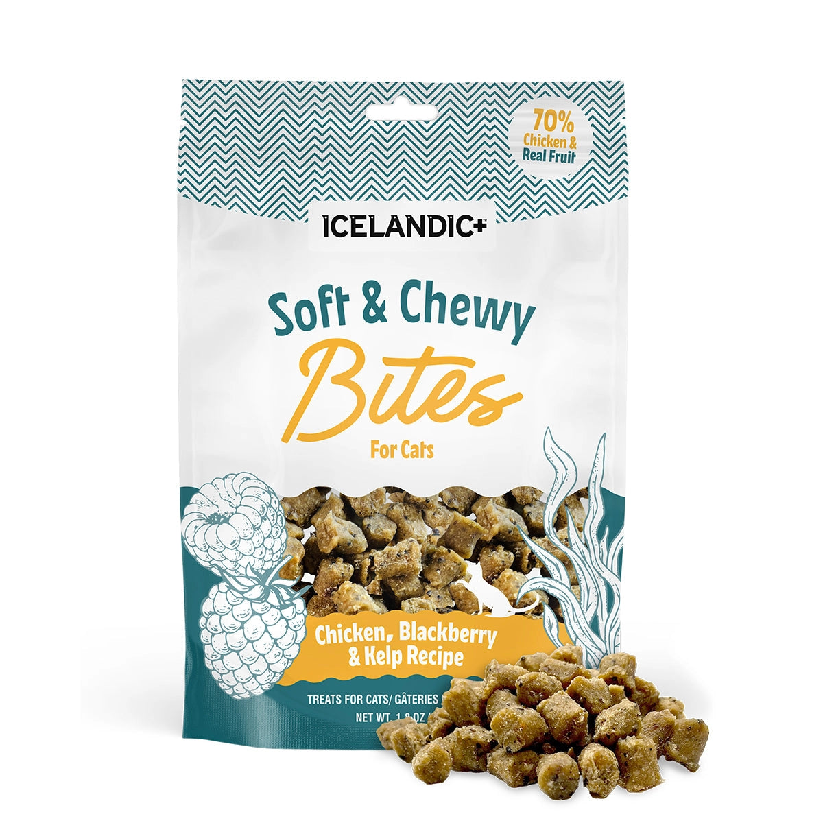 Trout, Raspberry & Kelp Recipe Soft & Chewy Bites For Cats