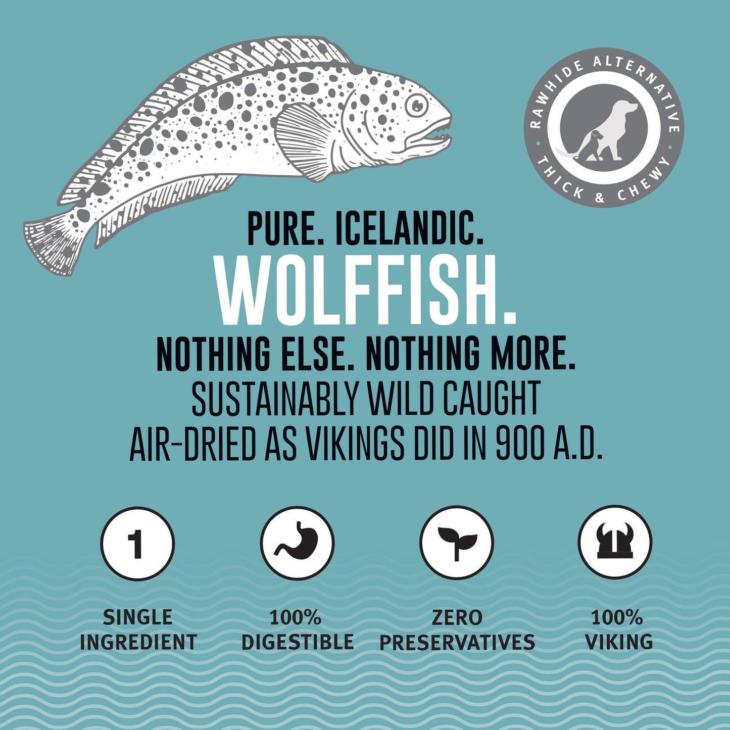 Icelandic+ Wolffish Stick & Pieces Fish Skin Chew Dog Treat