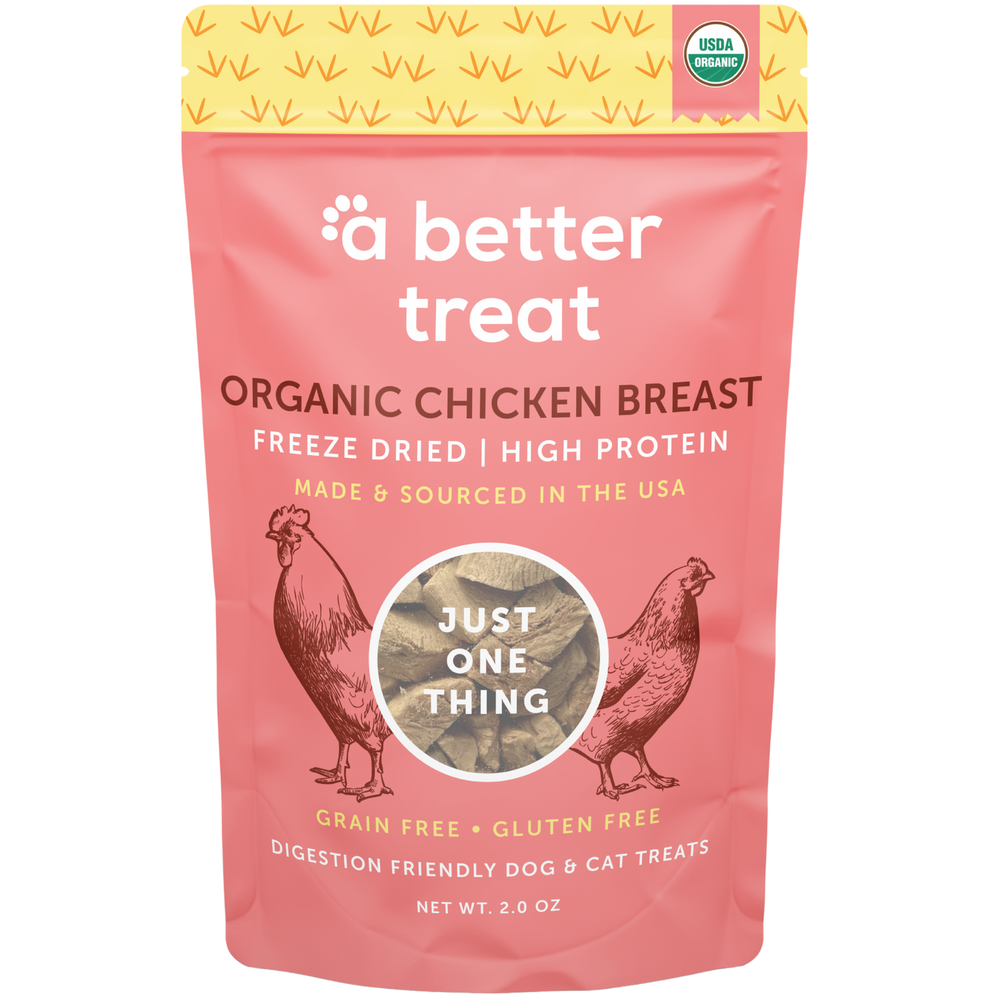 Organic Freeze Dried Chicken Breast Dog and Cat Treats: Standard 1 Pack