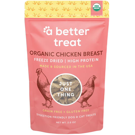 Organic Freeze Dried Chicken Breast Dog and Cat Treats: Standard 1 Pack