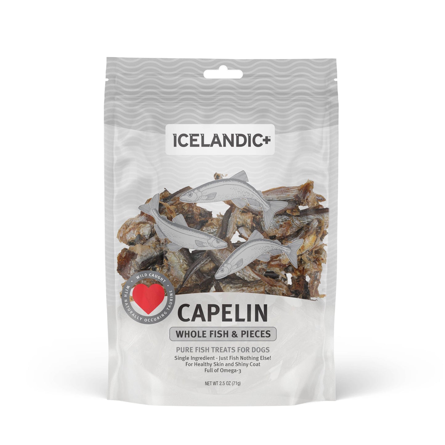 Icelandic+ Capelin Whole Fish & Pieces Dog Treat: 2.5-oz Bag