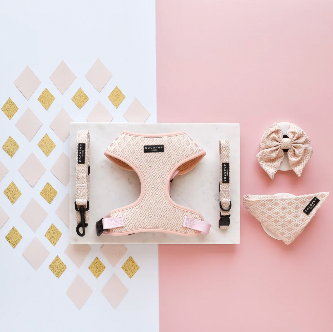 LUXE Embroidered Glitter Adjustable Neck Harness - Puperella