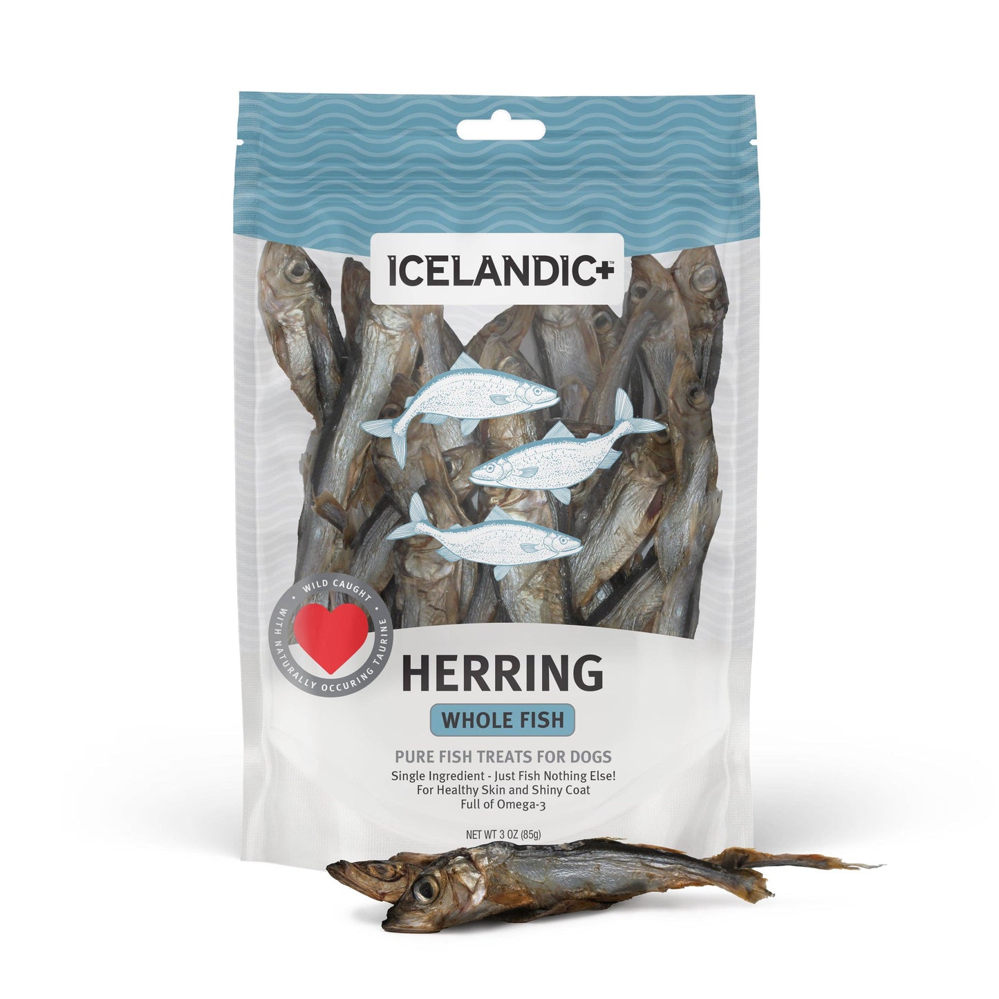 Herring Whole Fish Dog Treats: 3-oz Bag