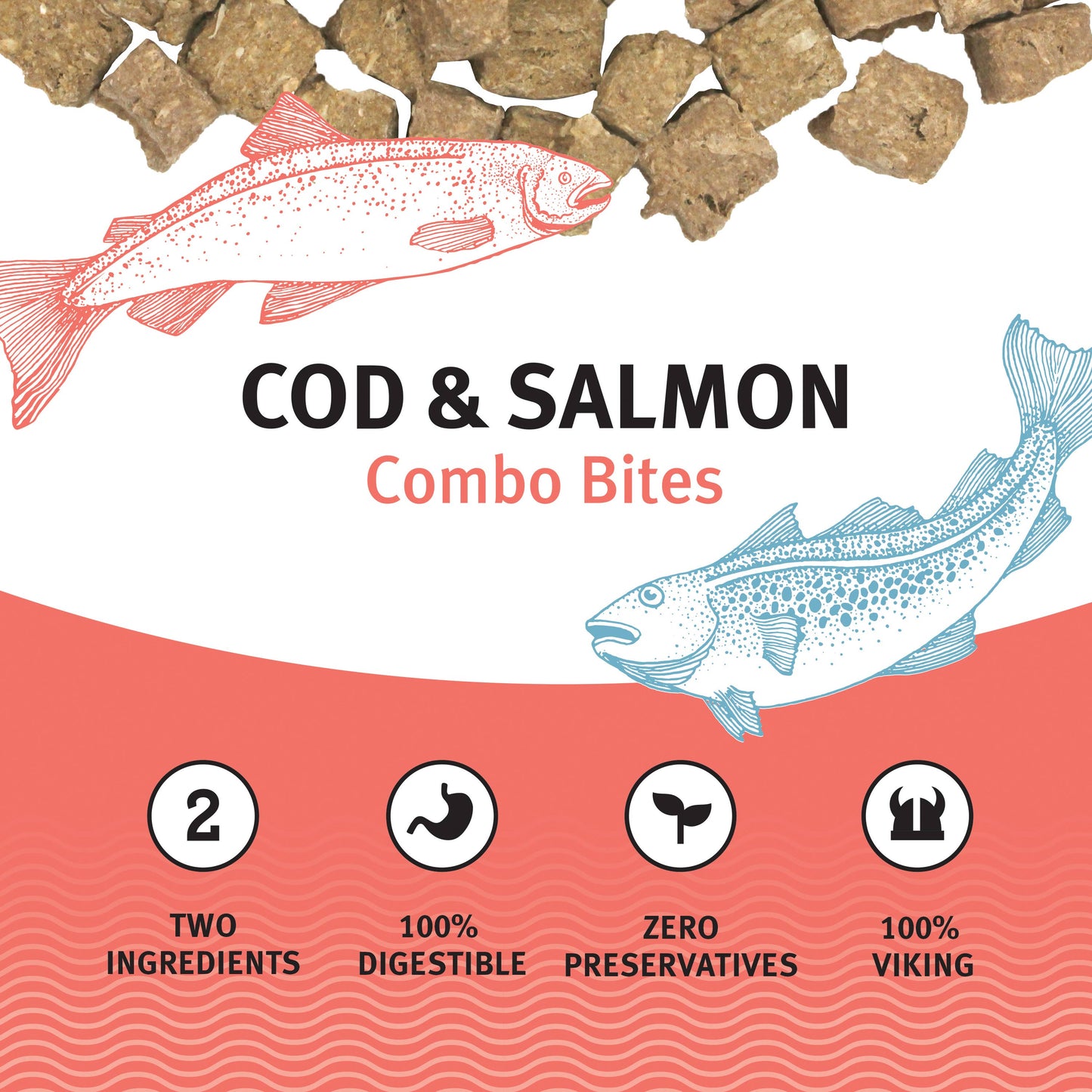 Icelandic+ Cod & Salmon Combo Bites Fish Dog Treat 3.0-oz: Default Title