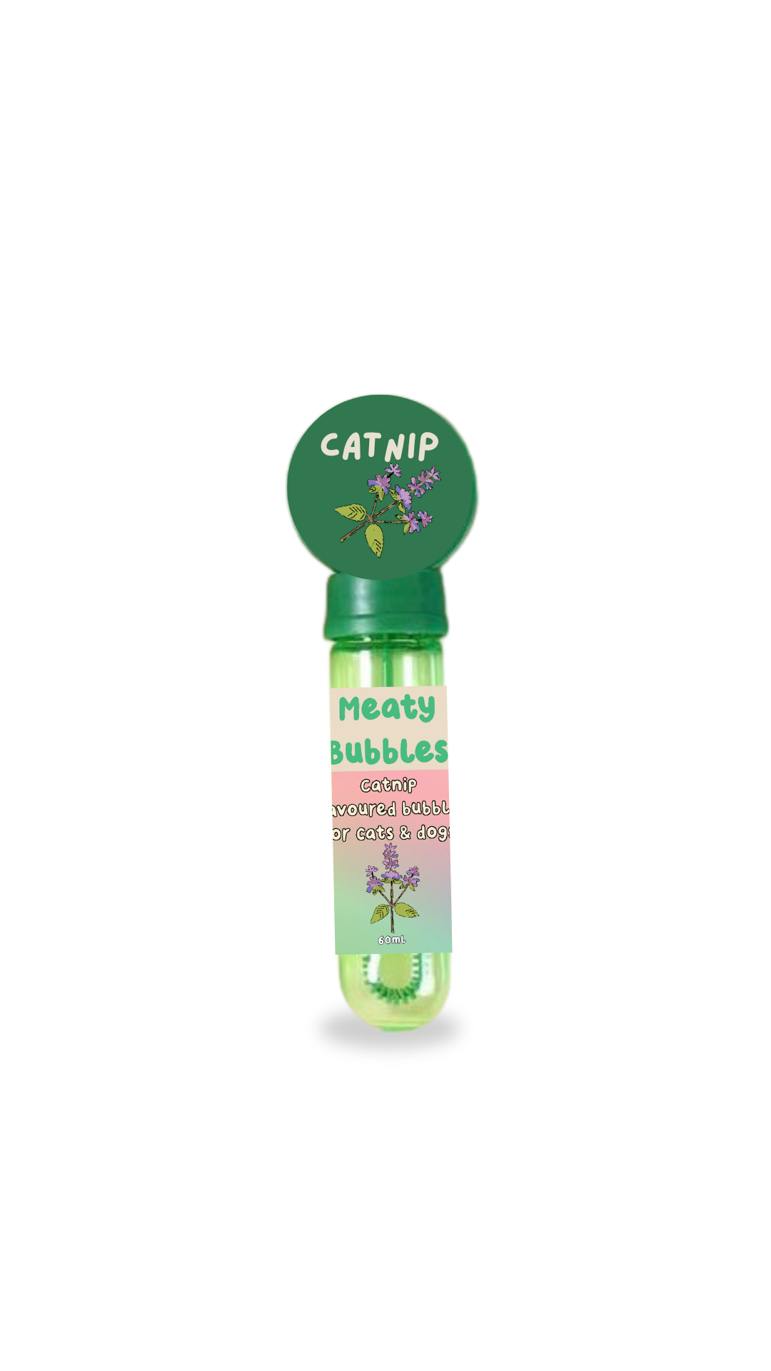 Meaty Bubbles Catnip pet bubbles - NEW BOTTLE STYLE