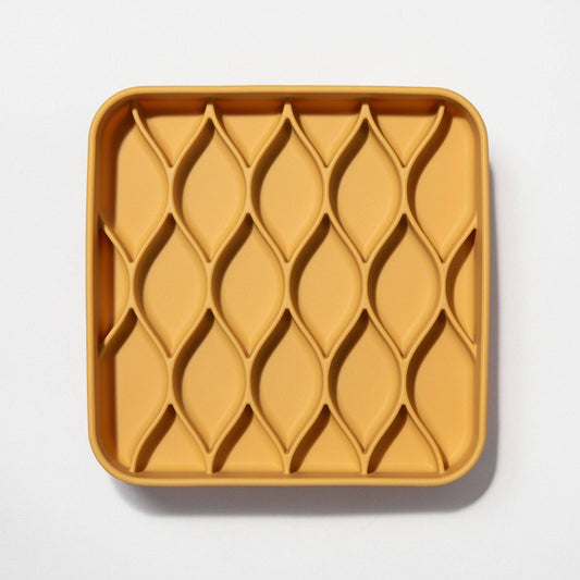 Dogged - argyle slow feeder bowl - marigold (limited edition)