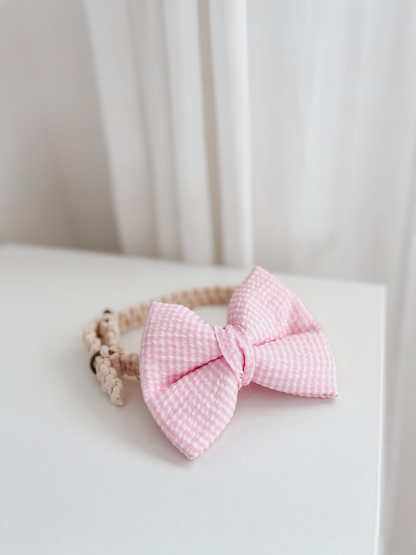 Halipup PINK Seersucker-Bowties