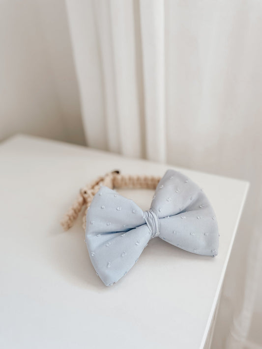 Halipup Blue Swiss Dot-Bow Ties