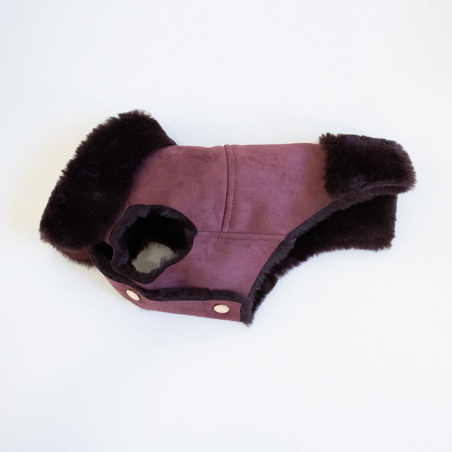 Faux Lambskin Coat - Burgundy