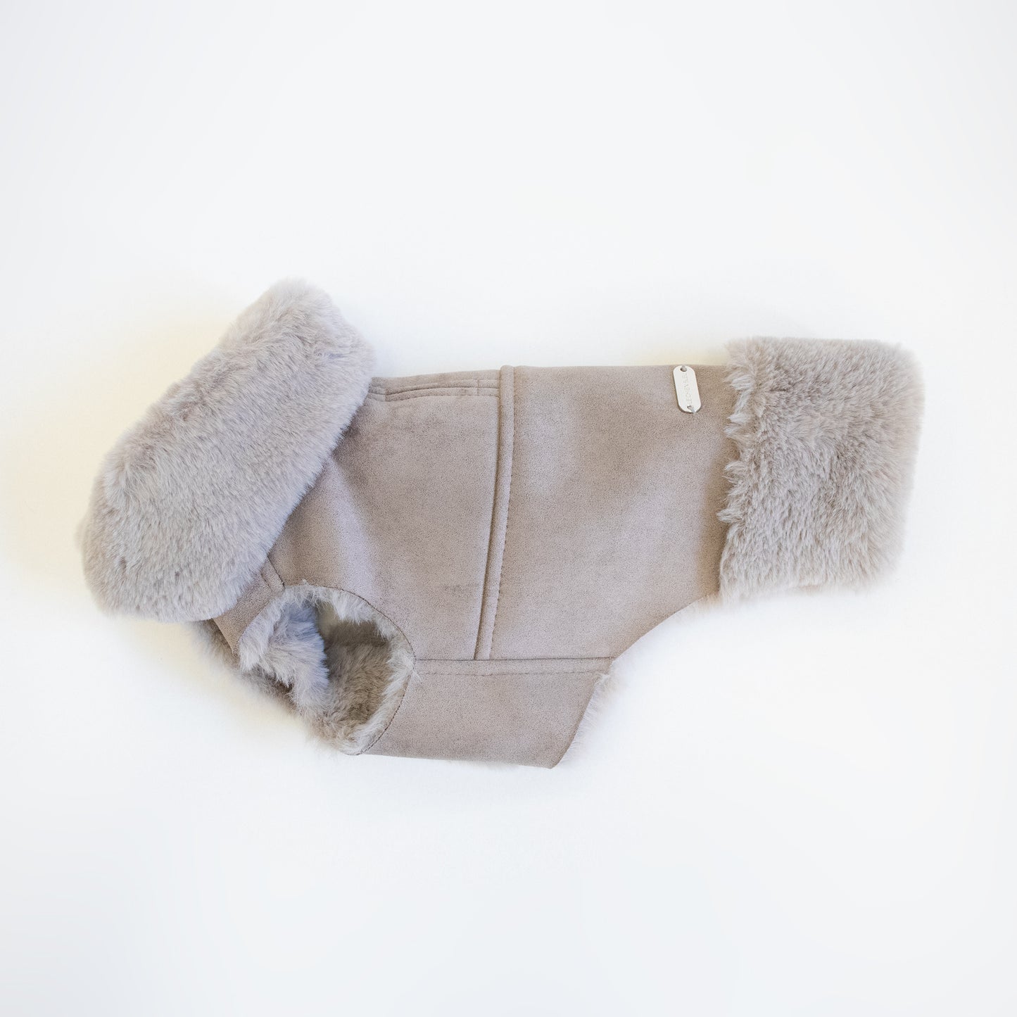 Faux Lambskin Coat - Silver Brown