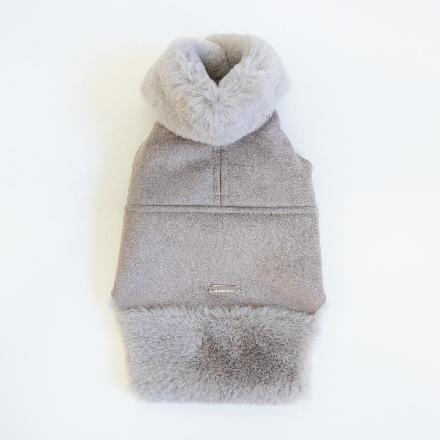 Faux Lambskin Coat - Silver Brown