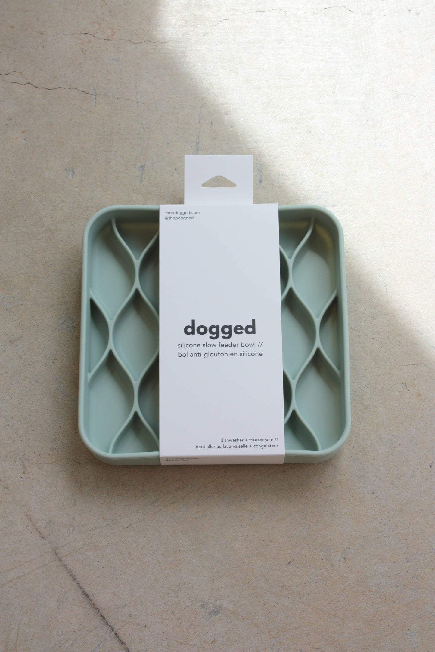 Dogged - argyle slow feeder bowl - seafoam